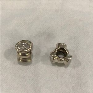 Pandora Charms with Clear CZ  2 CHARMS
